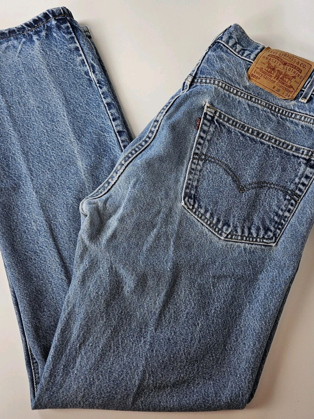 VTG Levis 505 Jeans Mens 38x34 Blue Straight Fit Medium Wash Work *FITS 36x33